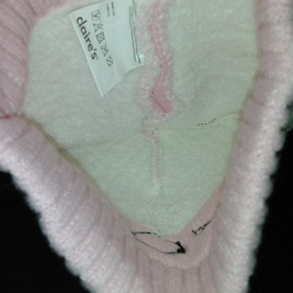 NWT! "CLAIRES" sparkly pink knit designer hat - Picture 5 of 7